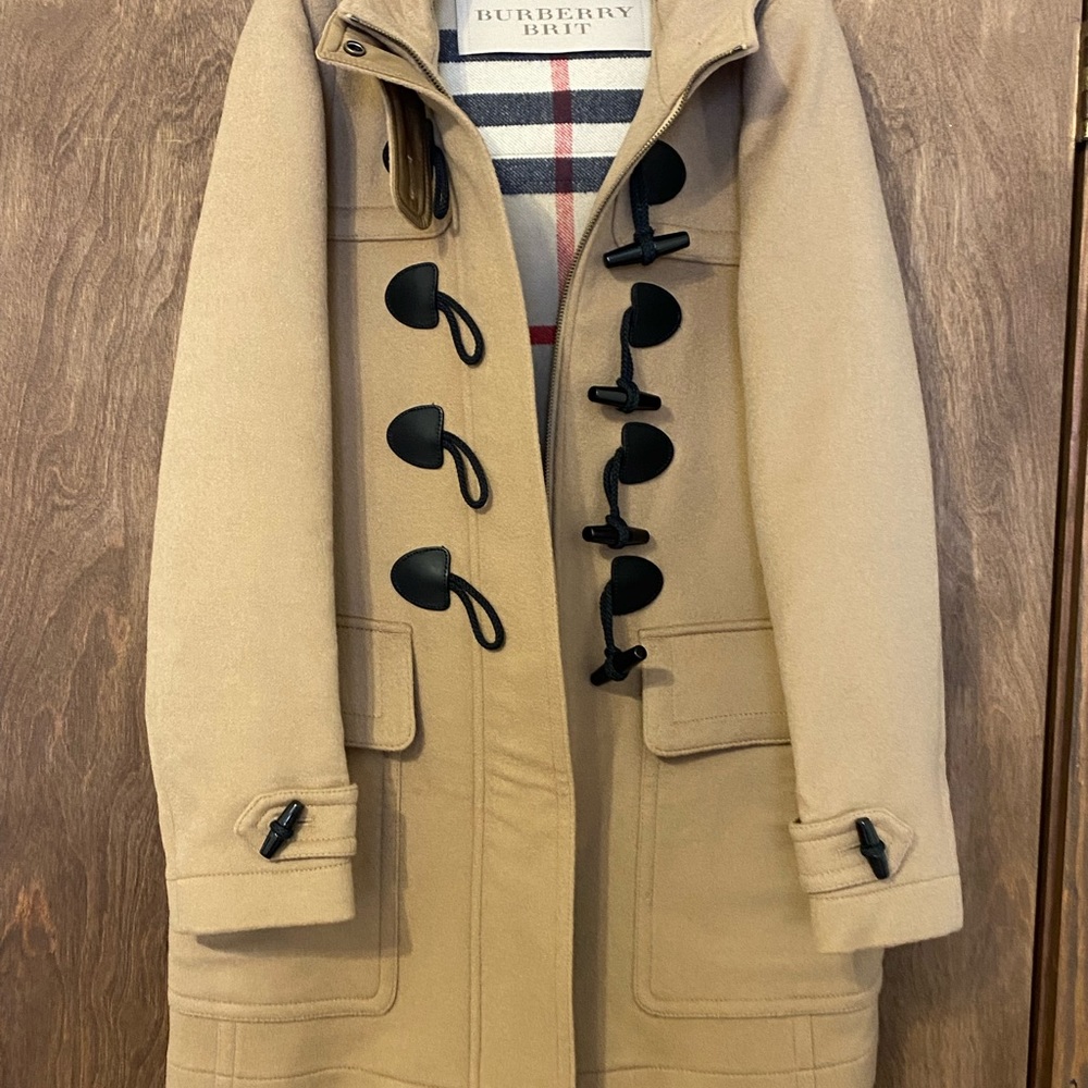 Burberry FINSDALE Wool hooded toggle jacket